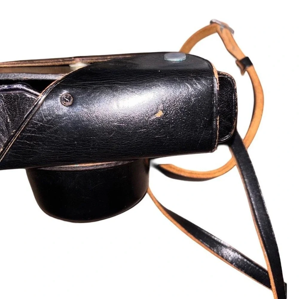 Canon Vtg Blk Leather Camera Case w Strap for Vtg‎ Digital Cameras Retro Compact